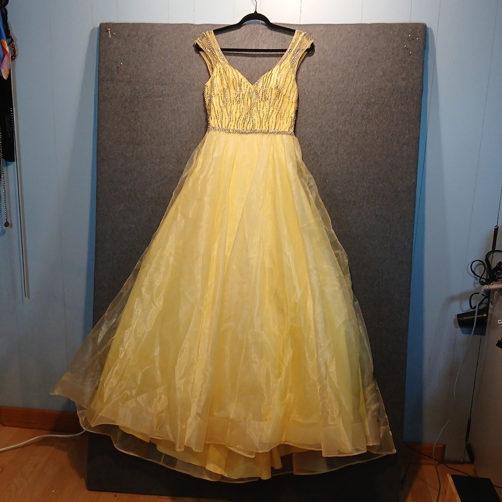 Mac 'Duggal sz4 formal prom ballgown dress rhinestones princess glam disney